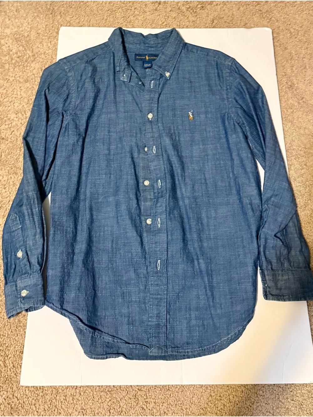 Ralph Lauren Chambray Blue Button-Down Shirt